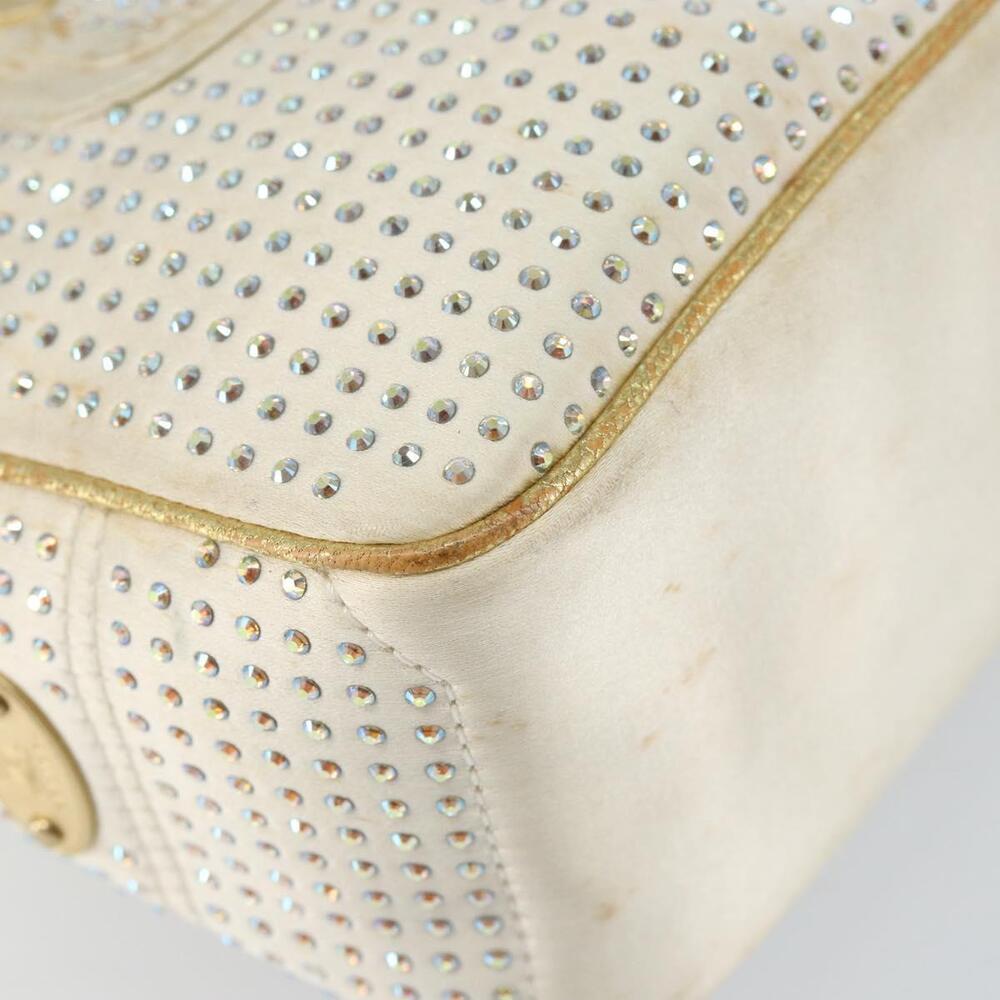 CELINE Hand Bag Satin Beige Gold Auth gh992 - Picture 14 of 16